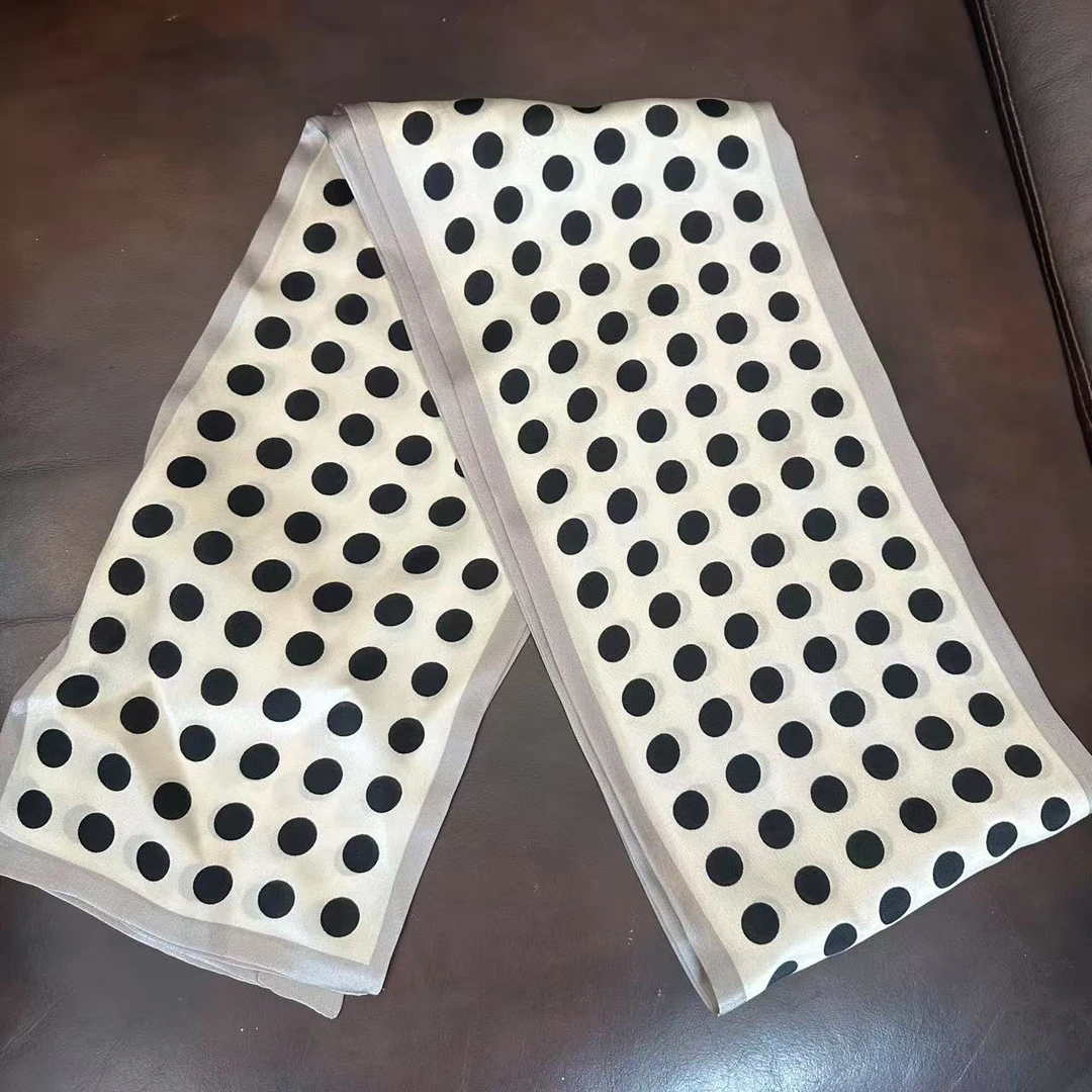 【16cm*150cm】桑蚕丝素皱缎双层高定长方巾丝巾 44-30175