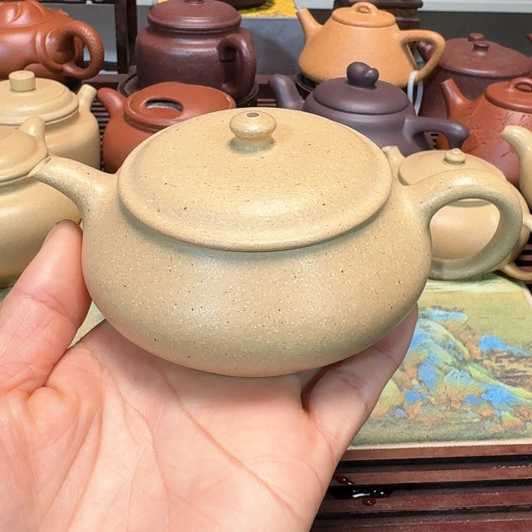 紫砂茶壶本山绿泥半手工微暇