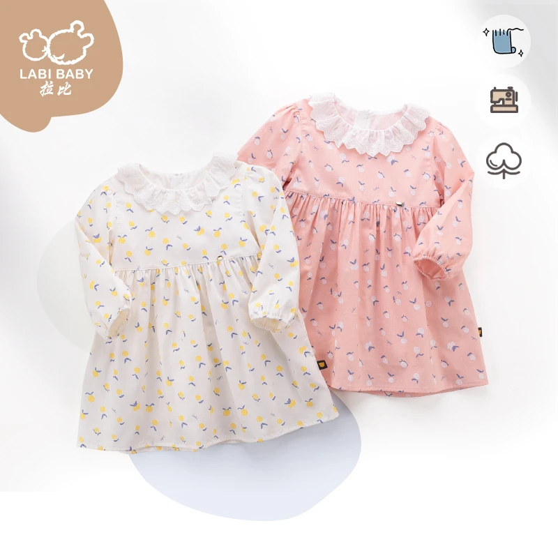 【雅致】拉比童装女童连衣裙春新款女宝宝印花公主裙蓬蓬裙休闲裙
