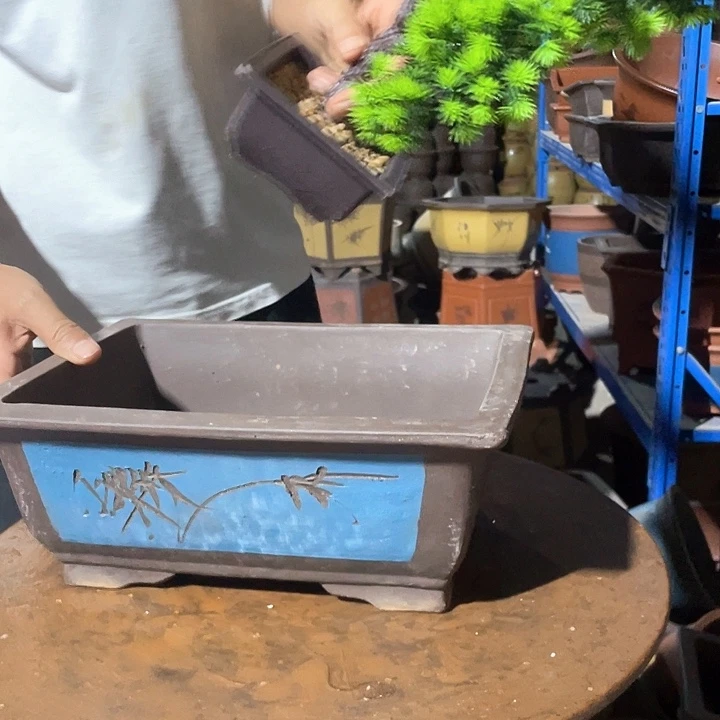 32蓝色马槽花盆花盆