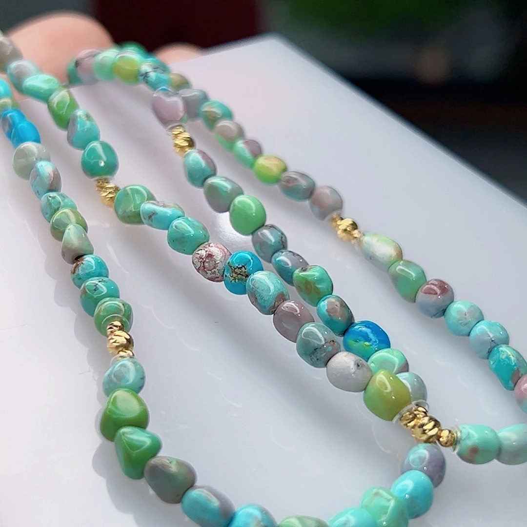 绿松石珠宝奇石18K金镶嵌