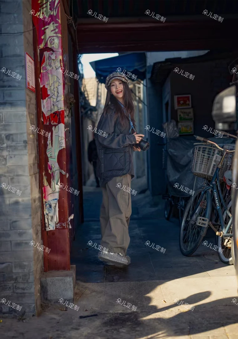 朵儿定制【伞兵裤】男女同款美式复古做旧直筒工装裤IM35