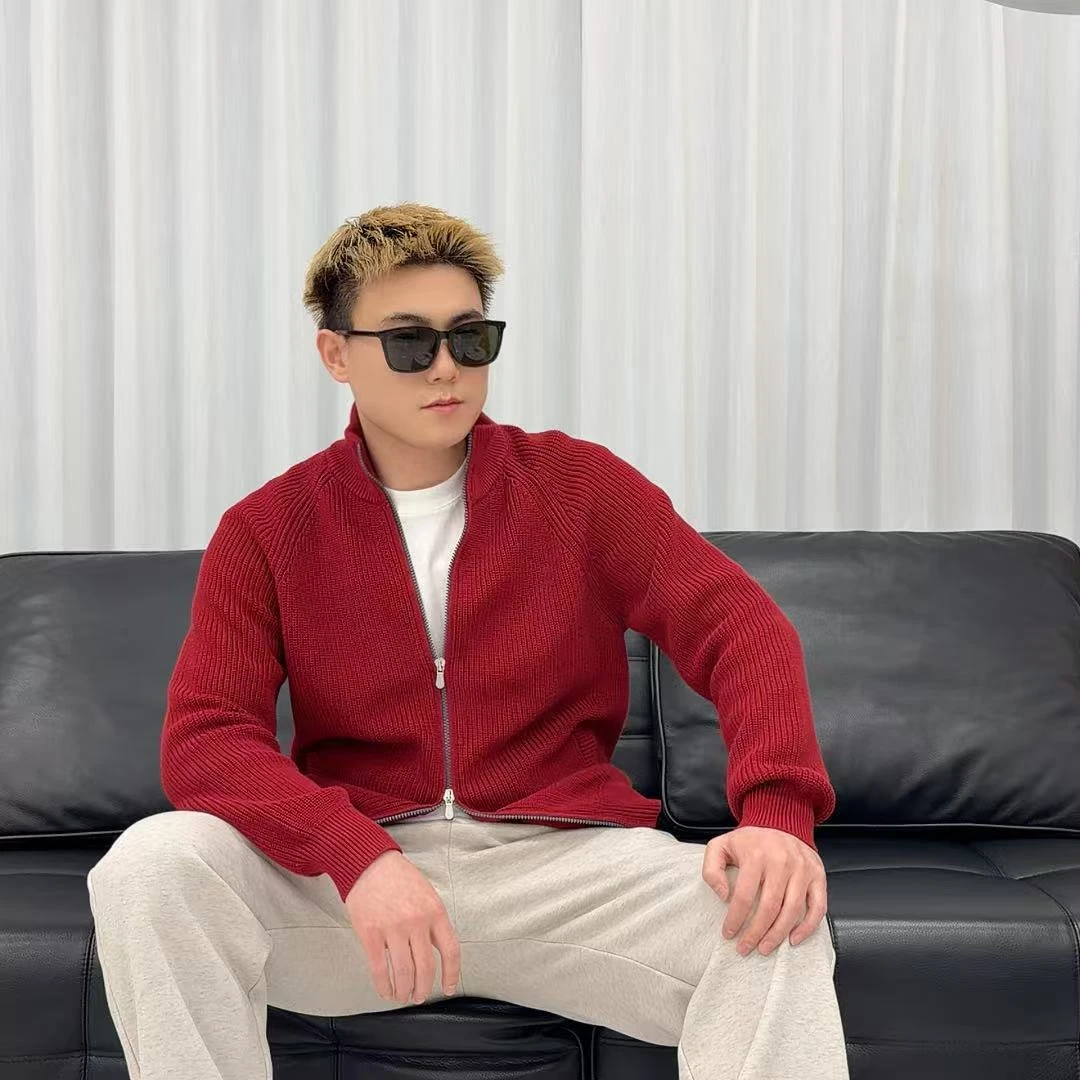 tb针织拉链毛衣纯棉开衫男女情侣款B0574