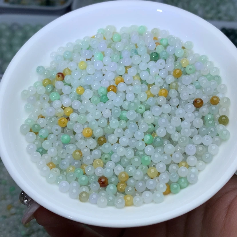 【闪购商品】未镶嵌翡翠手链卡3.8冰三彩100颗 新货福利