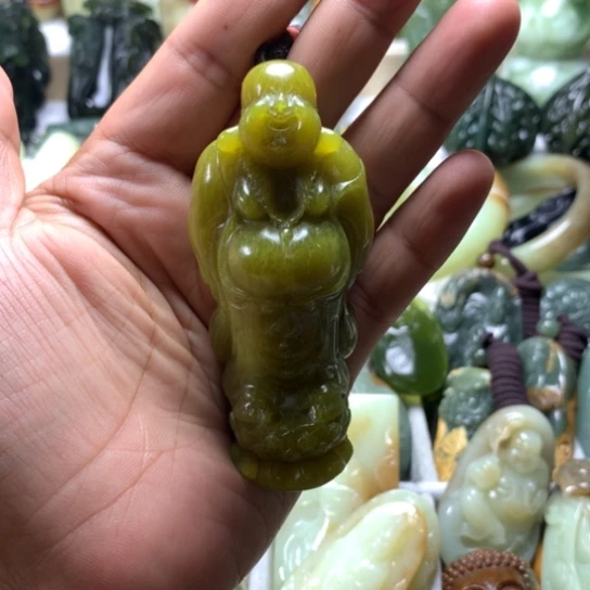 蛇纹石玉岫玉手把件未镶嵌X*Q