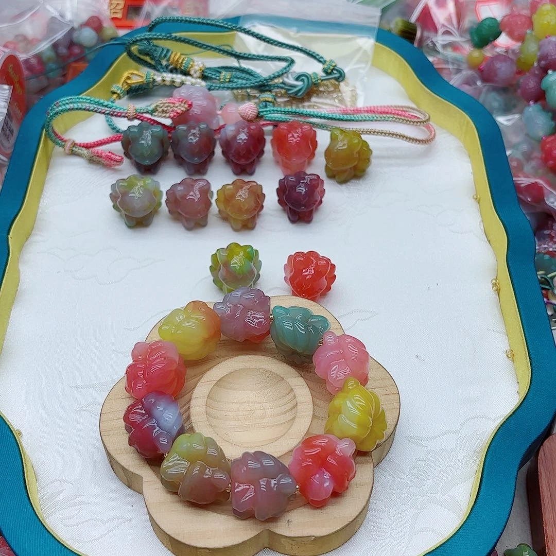 玛瑙/玉髓手链未镶嵌南****首盐源59