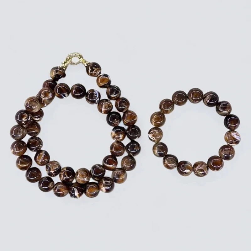 【孟总甄选】花根泊项链和手串套装