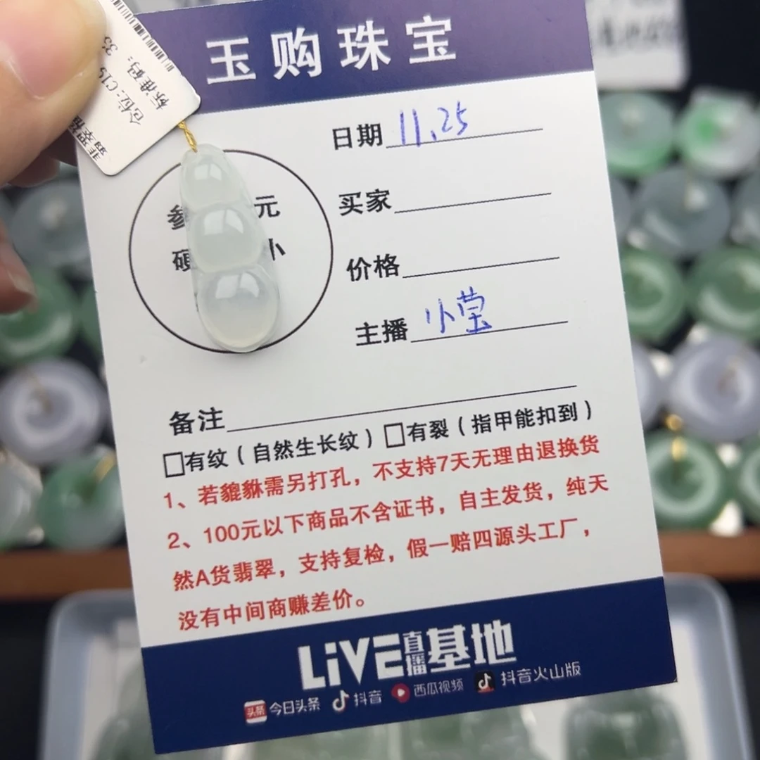 颈饰未镶嵌翡翠福豆