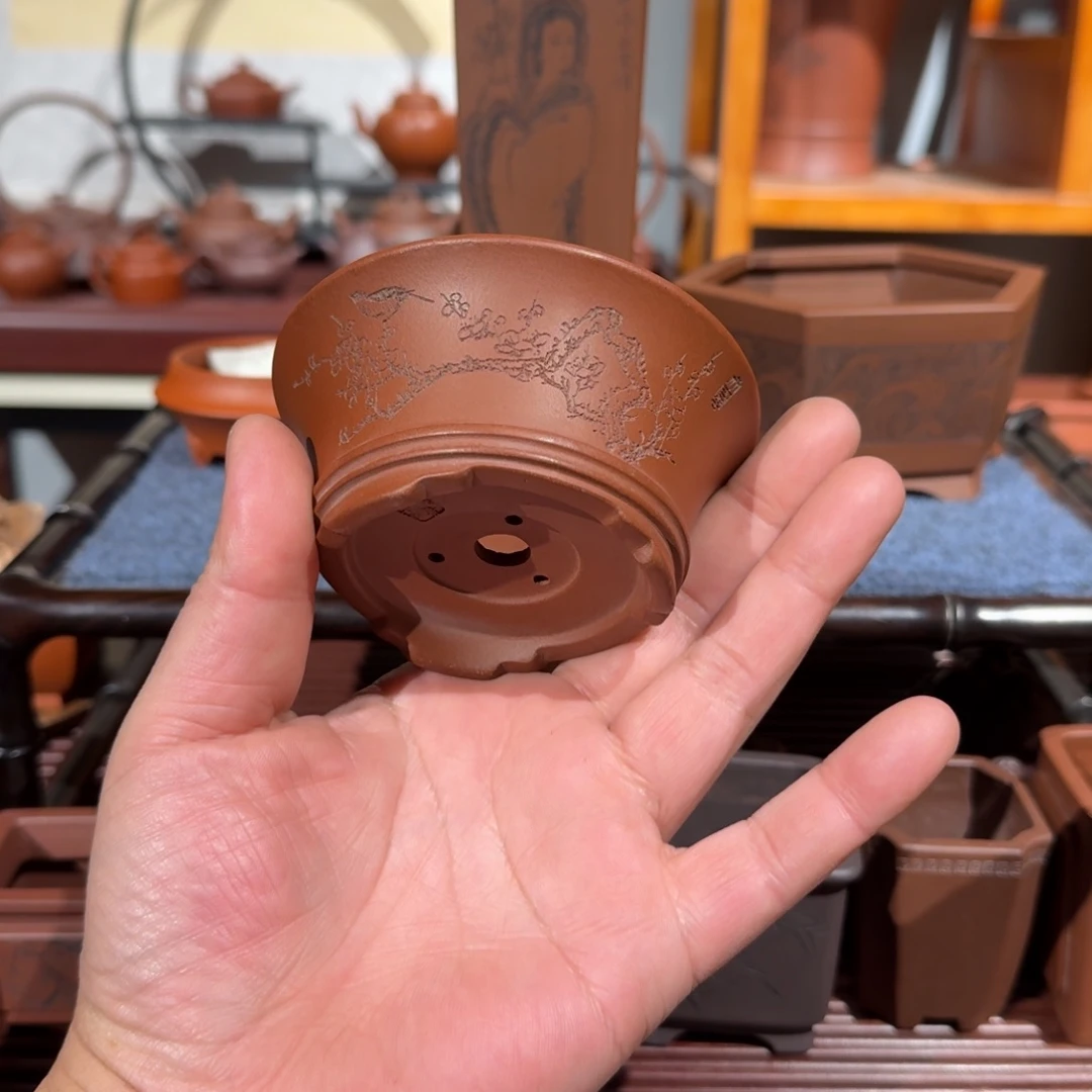 紫砂花盆原矿紫泥