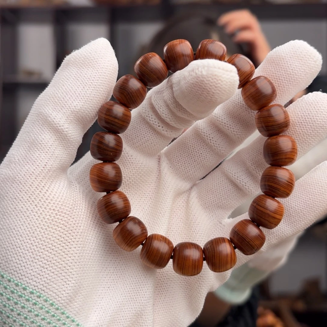 柏木（崖柏）手串/手链 干黑蚕丝纹11.12泥膏香料甜香15.8