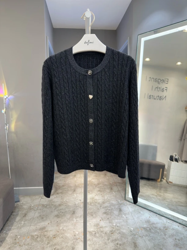 专柜2025春款沉檀灰针织衫1G1130911
