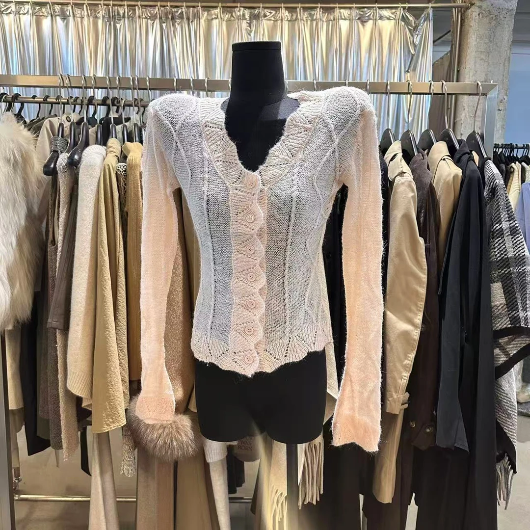 一只雪雪【恋恋笔记】新款秋冬气质韩版纯欲ins镂空百搭针织毛衣