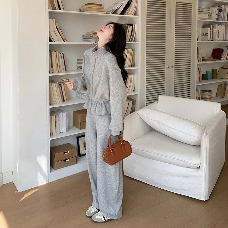 早春穿搭一整套女装2025新款时尚套装慵懒风运动风休闲宽松两件套