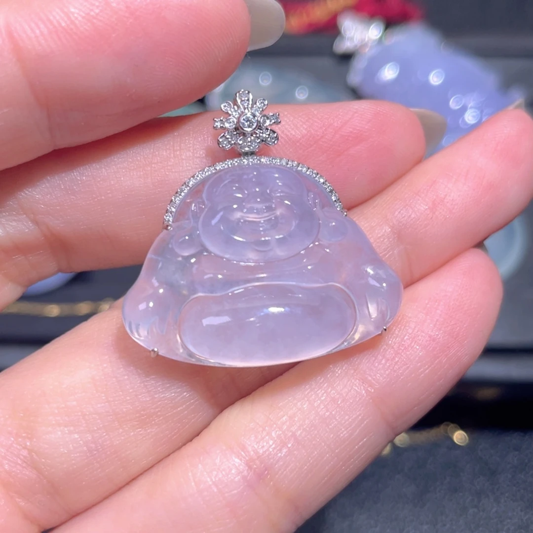 颈饰18K金镶嵌翡翠發*?翡翠