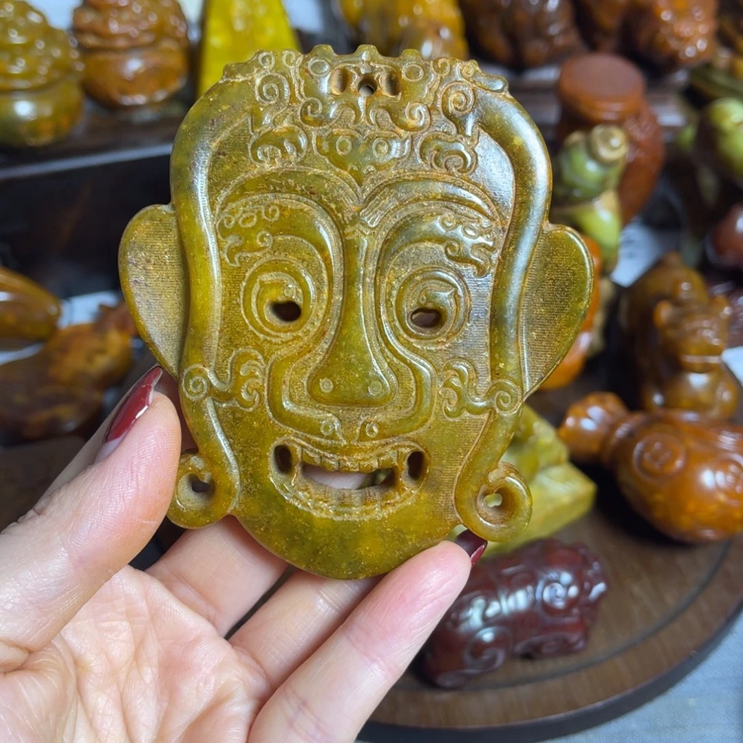 蛇纹石玉合金颈饰