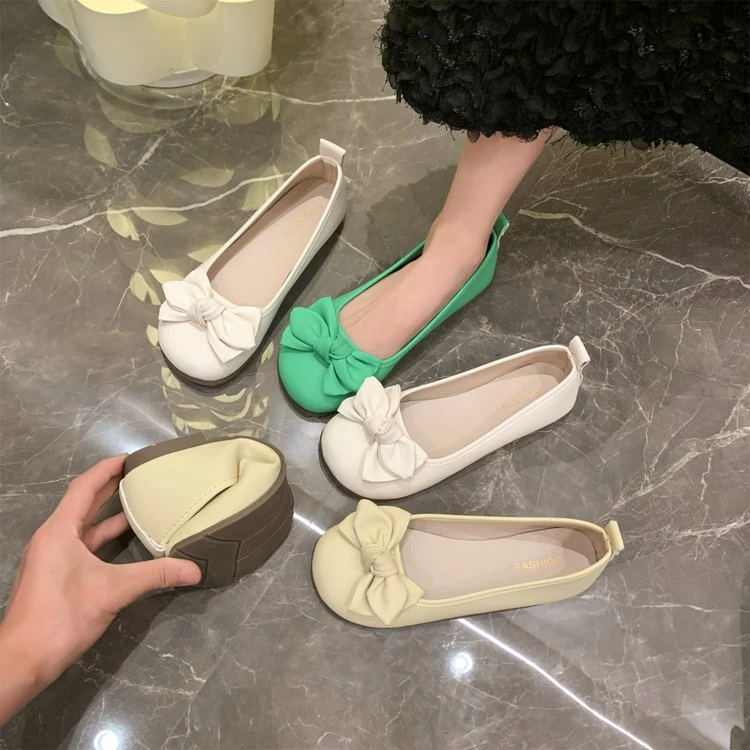 单鞋女平底软底温柔晚晚风女鞋配裙子玛丽珍鞋豆豆鞋蝴蝶结