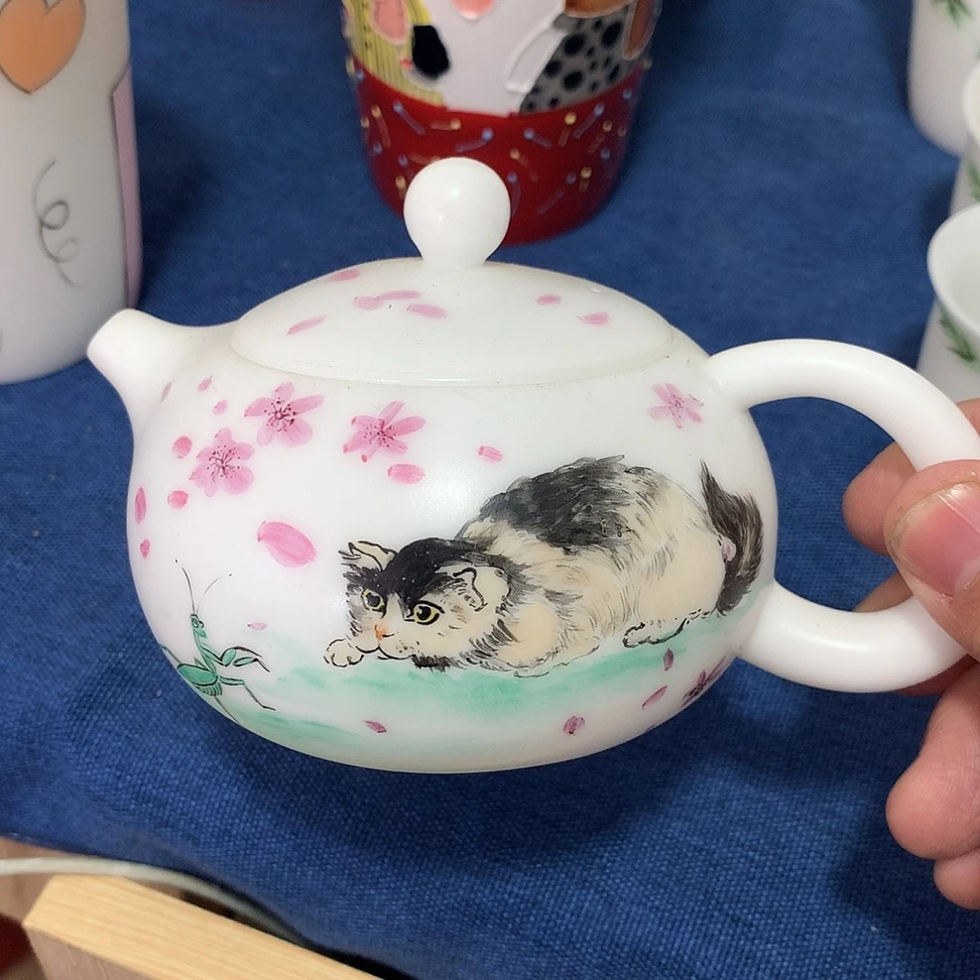 冰种素烧手绘西施壶