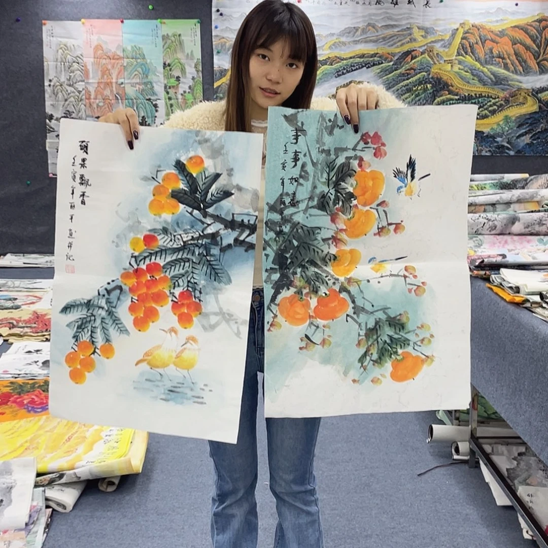 国画作品小姐姐放漏…