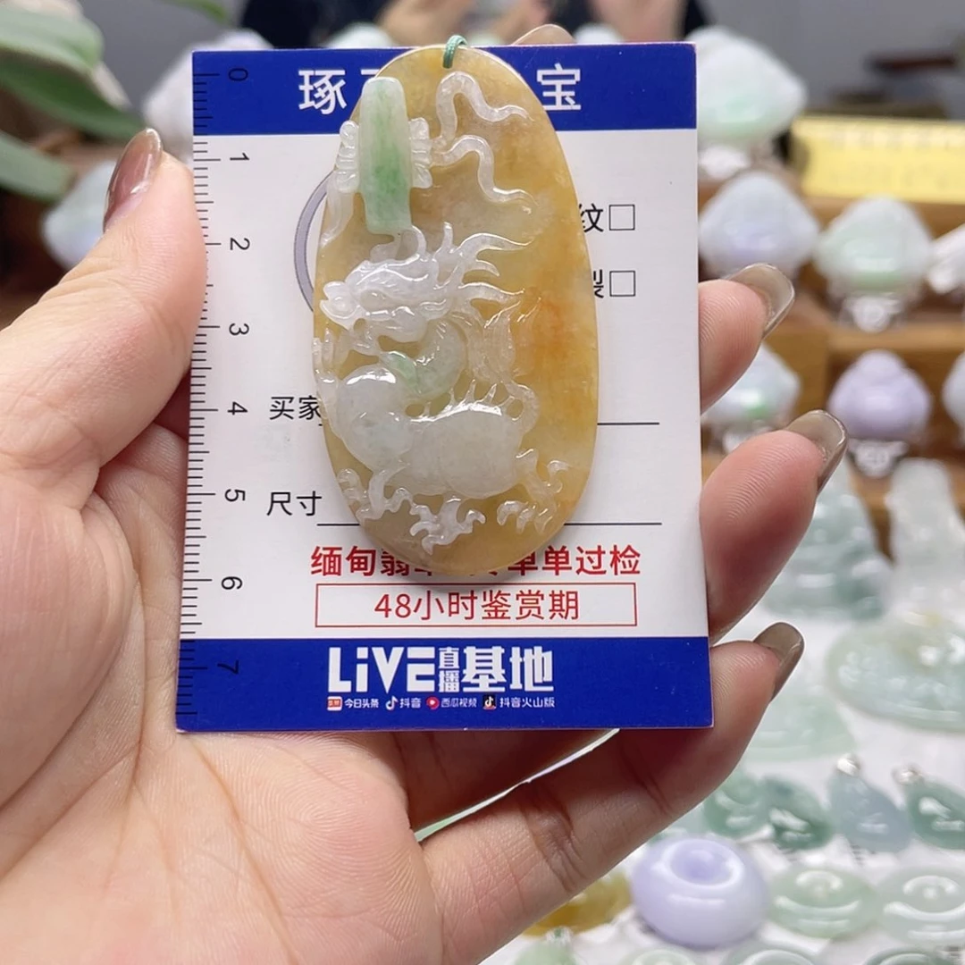 颈饰未镶嵌翡翠龙牌