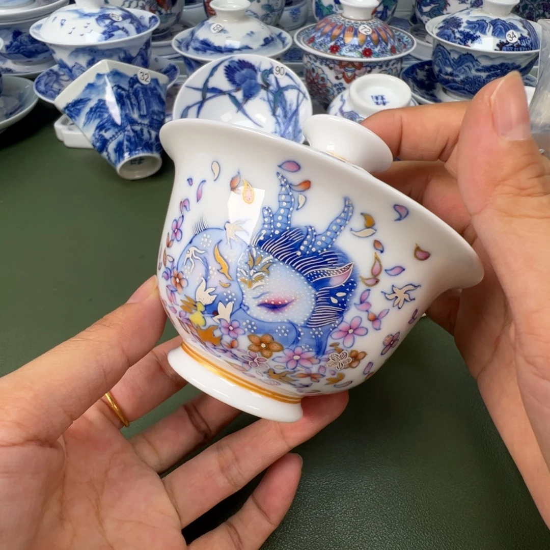 景德镇纯手工纯手绘茶具木木27
