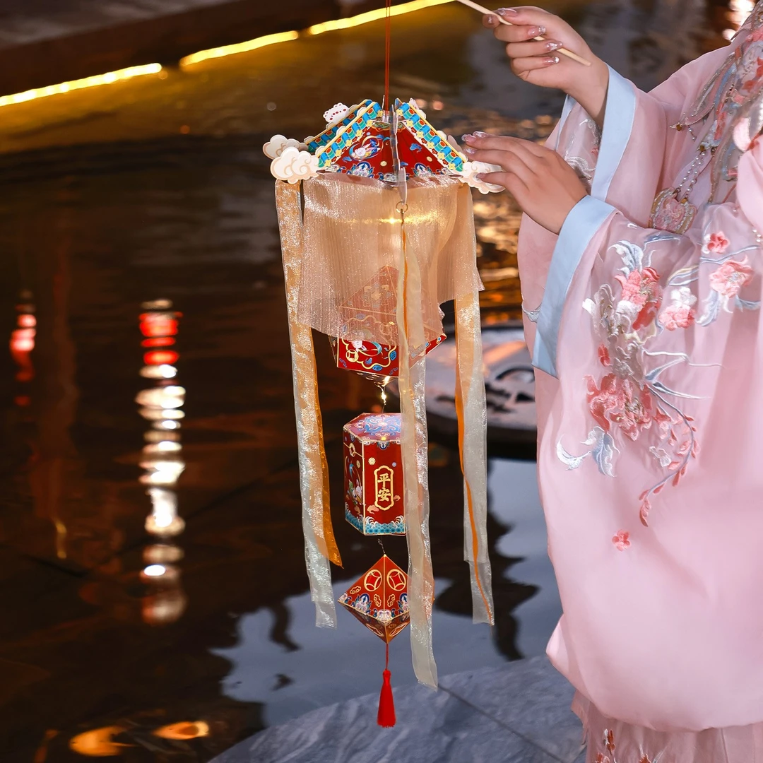 映菲寻[2026新款]中秋节灯笼儿童手工diy材料包古风汉服手提花灯