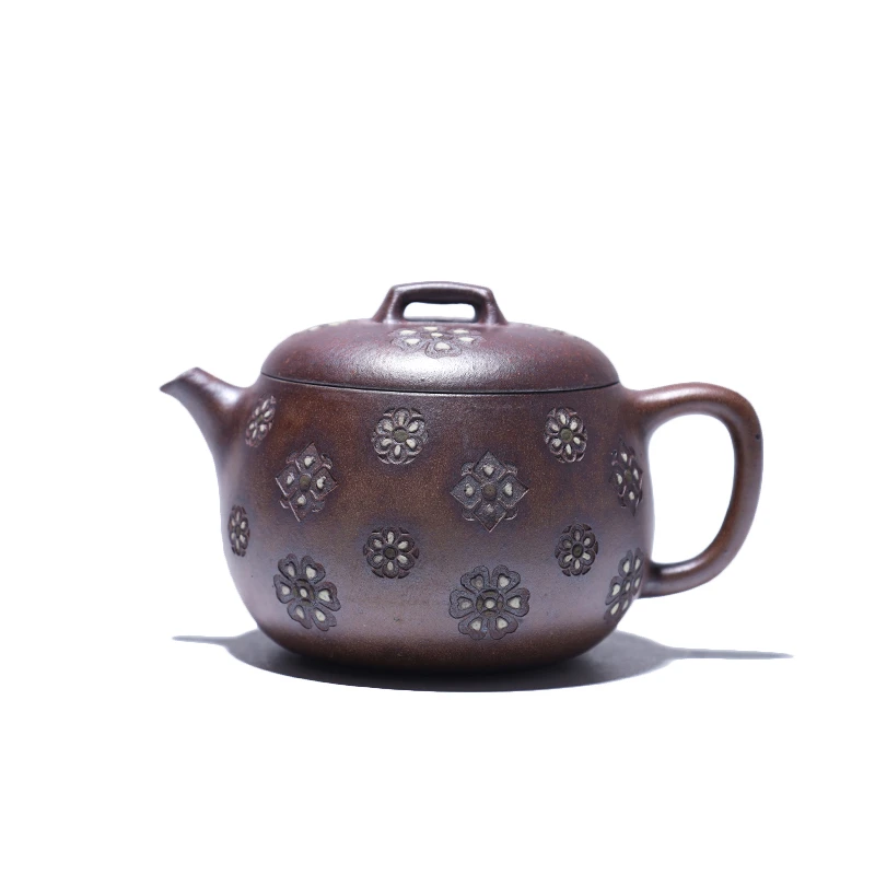 大吉羊柴烧 宜兴紫砂壶手工茶壶 本山绿泥宝相玉瓦90ml庄杰