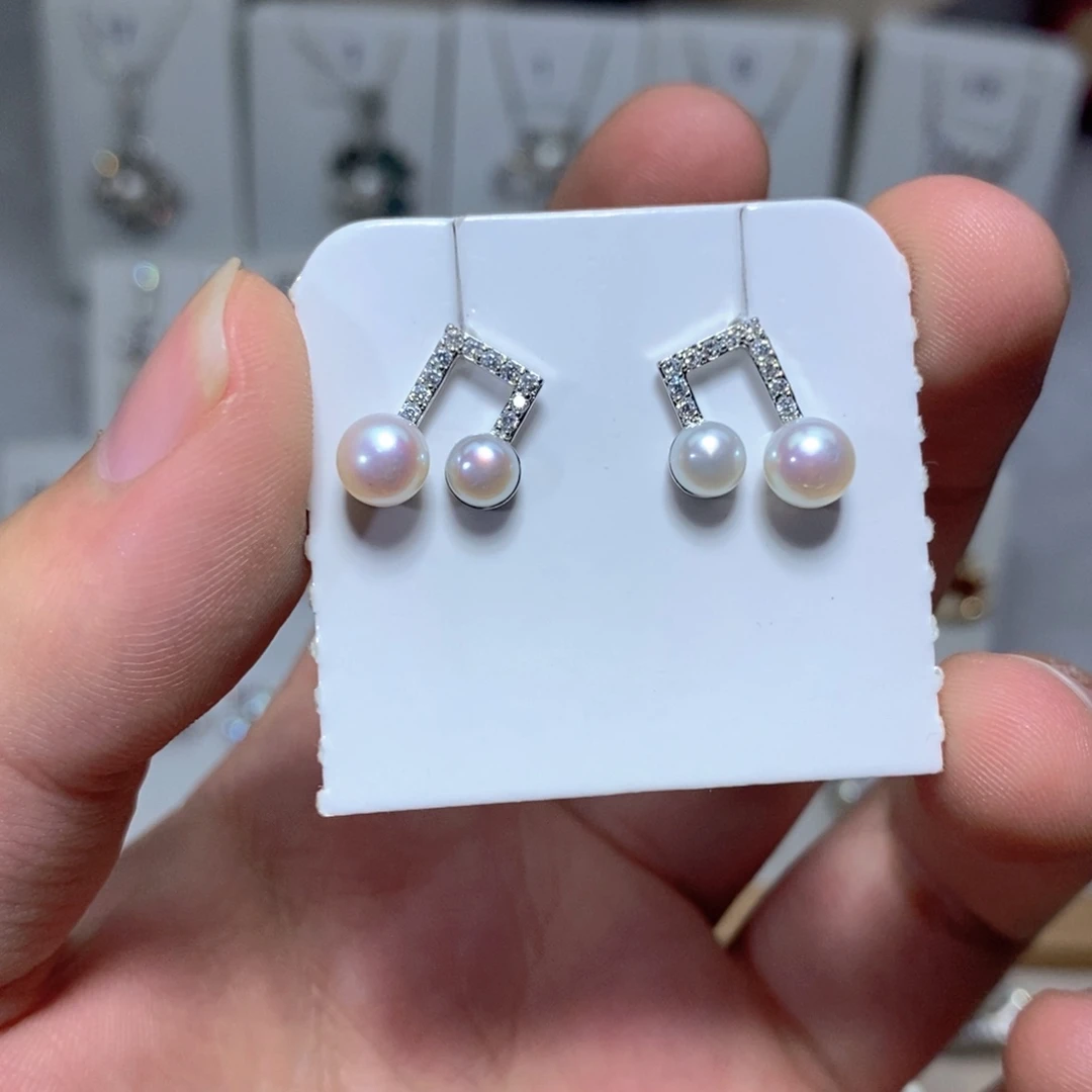 耳饰淡水珍珠银S925镶嵌