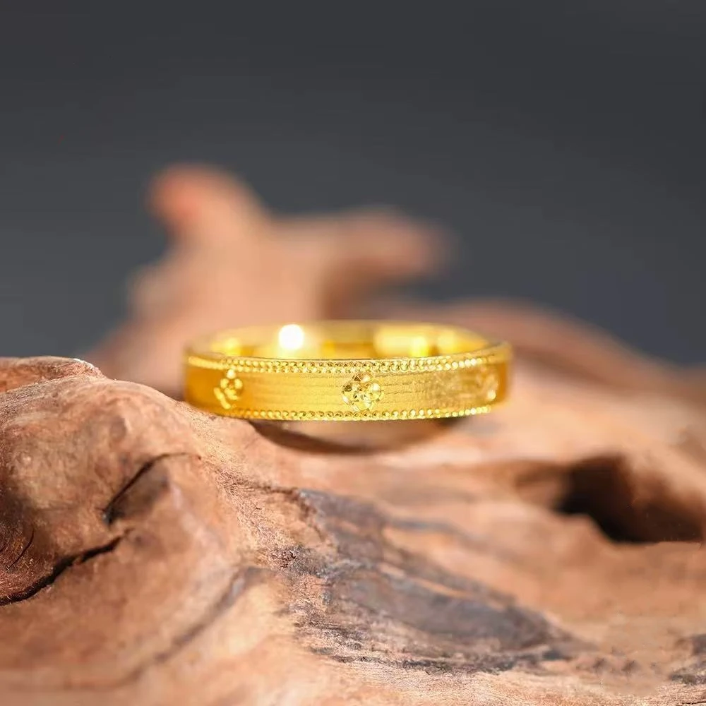 合金戒指 幸运万花筒四叶花戒指手饰饰品时尚简约百搭情侣对戒