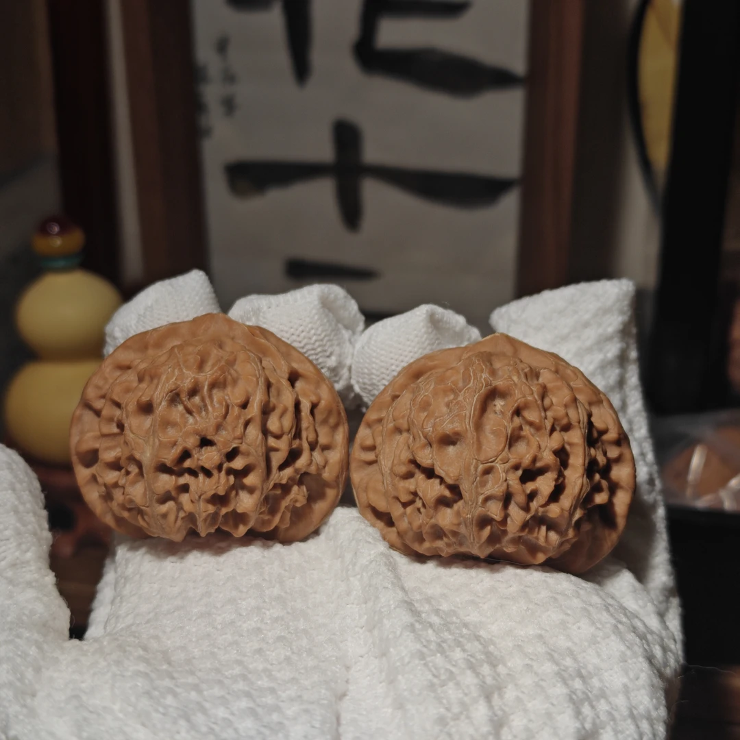 化十猿女生文玩｜宫灯狮子头核桃全品无修边45+肚41+高37+精配