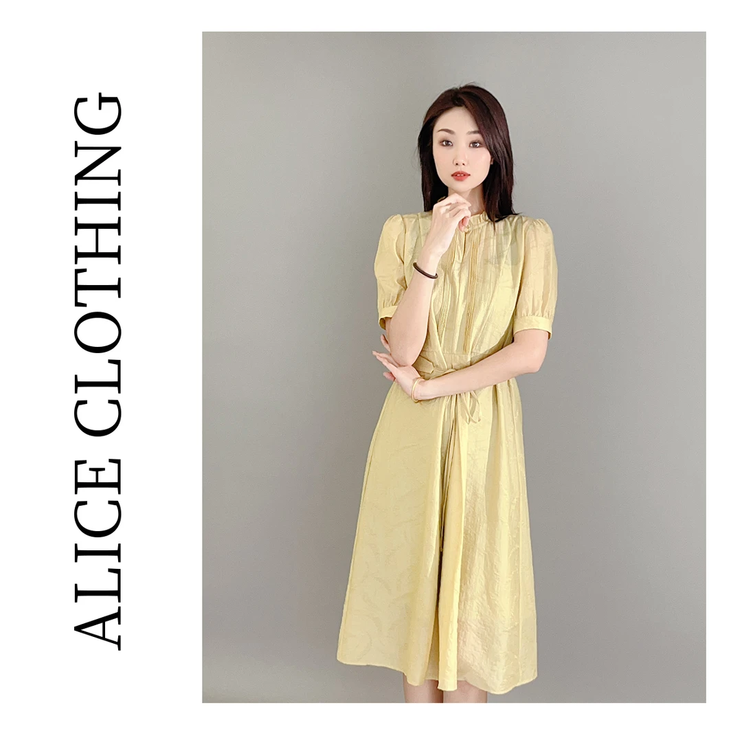 1ALICE 薄荷曼波连衣裙柔顺亲肤 优雅透气 S2137576W