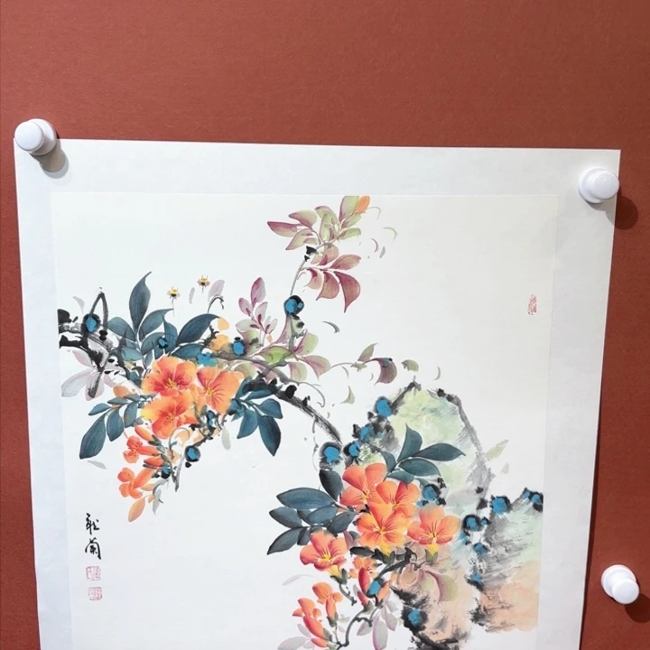 国画听兰老师花鸟