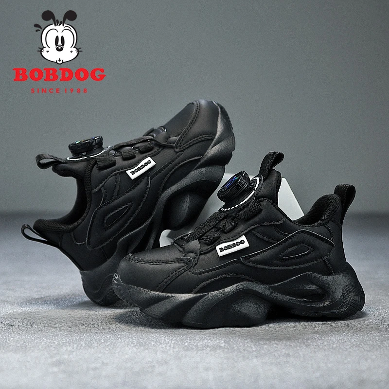 巴布豆童鞋2025春季新款女童纽扣老爹鞋中大童男童软底百搭运动鞋