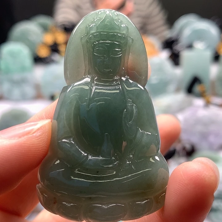 翡翠未镶嵌颈饰观音福利洒黄翡福利