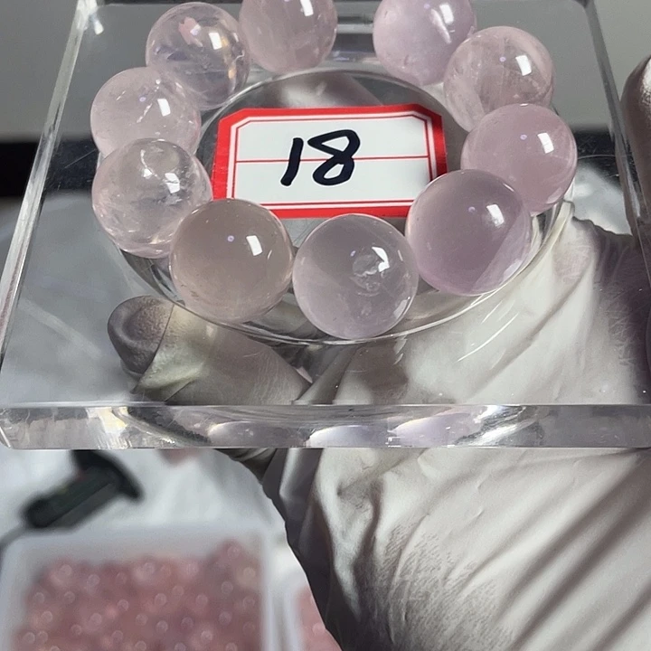 奇***哥手链水晶未镶嵌天然粉水晶大颗粒手串