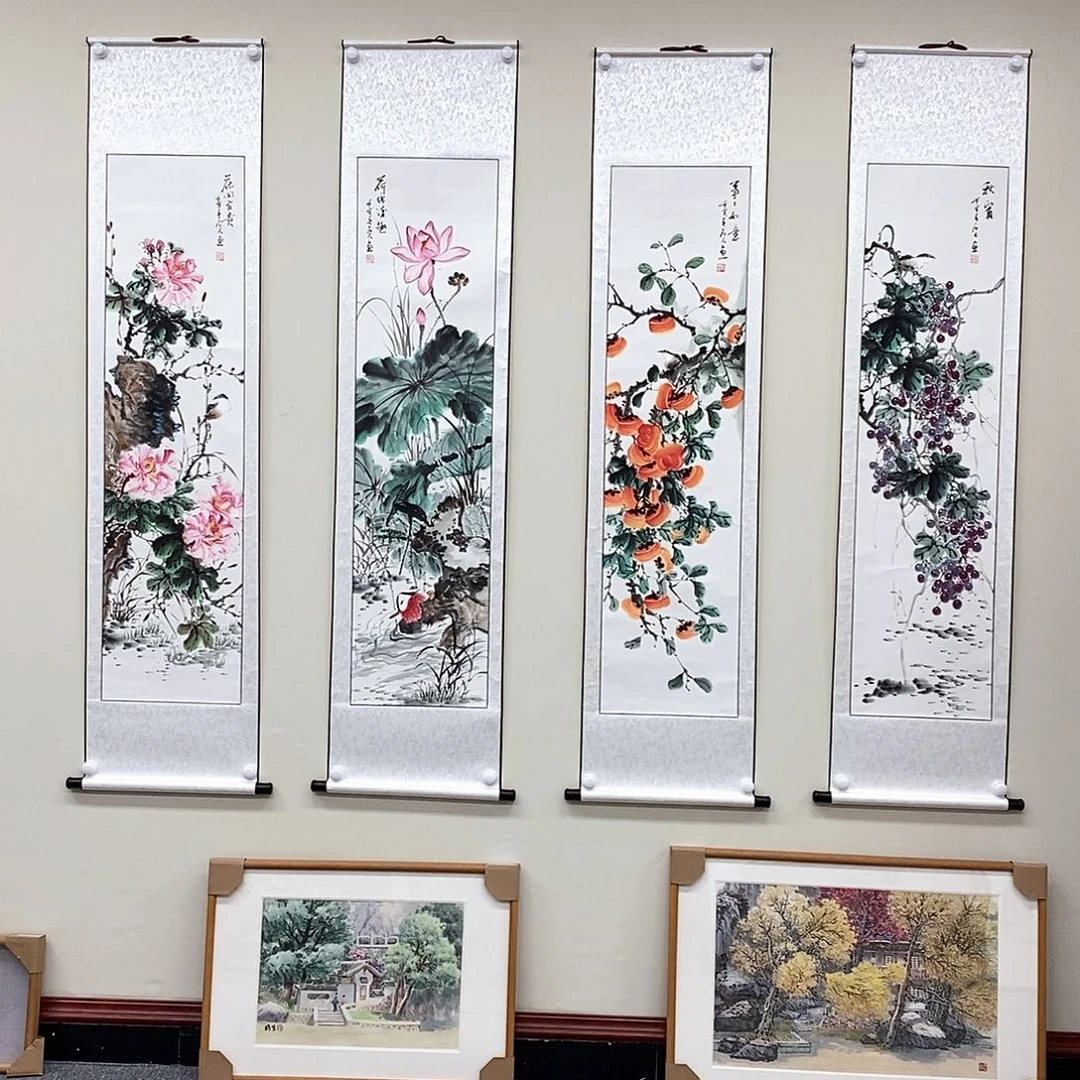 国画陈广程四尺对开精品佳作