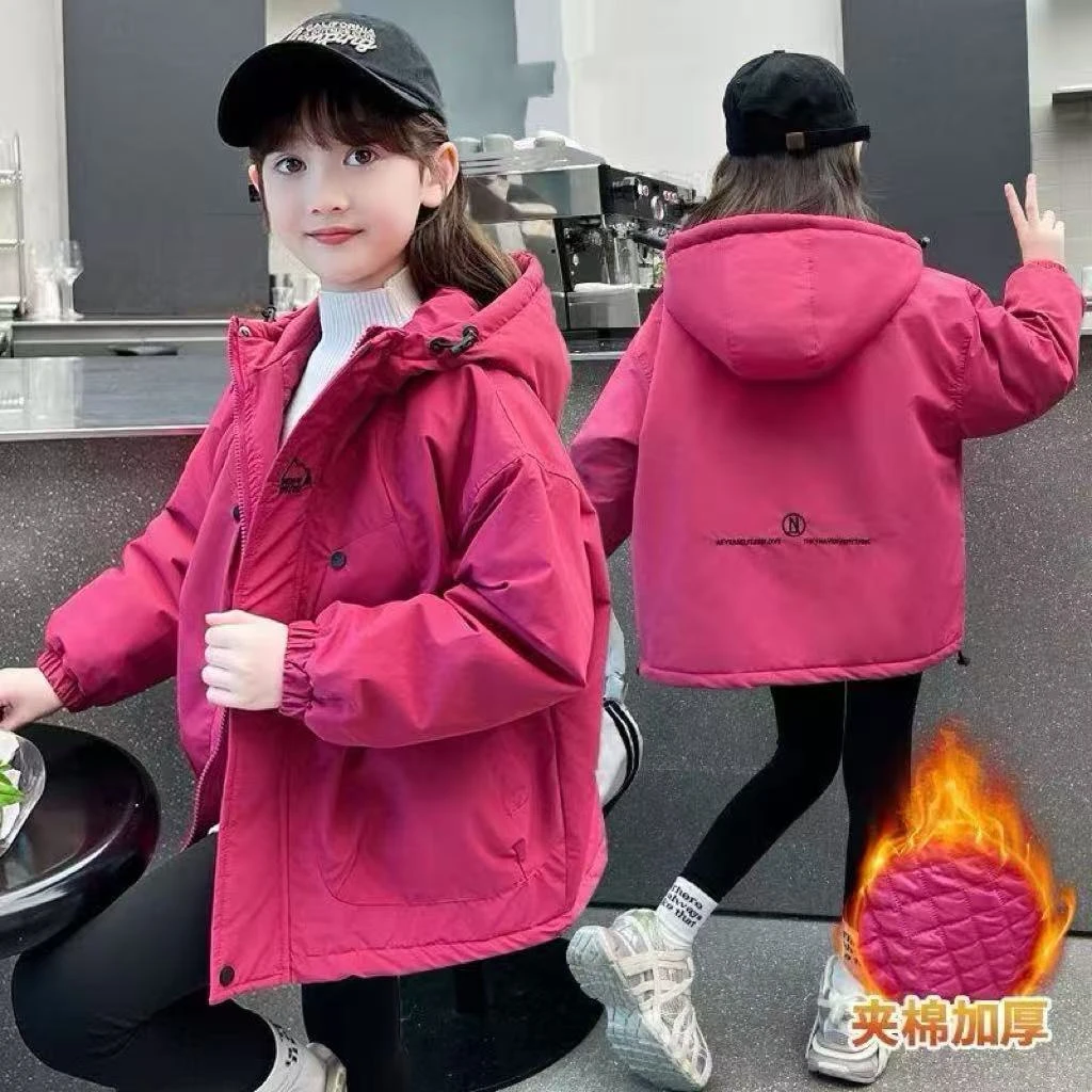 【秋上新】女童秋季百搭运动连帽冲锋衣D