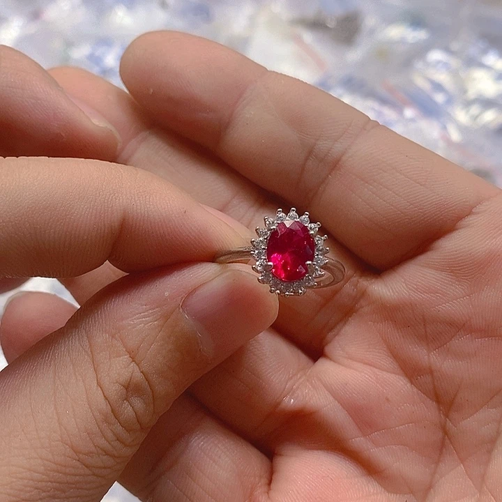 珐琅合金红宝戒指034