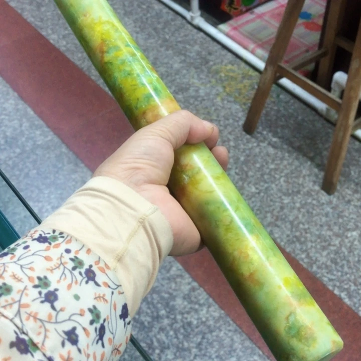 心***成蛇纹石玉未镶嵌岫玉擀面杖