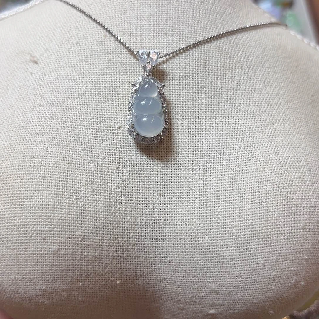 翡翠银S925镶嵌吊坠(不含链)