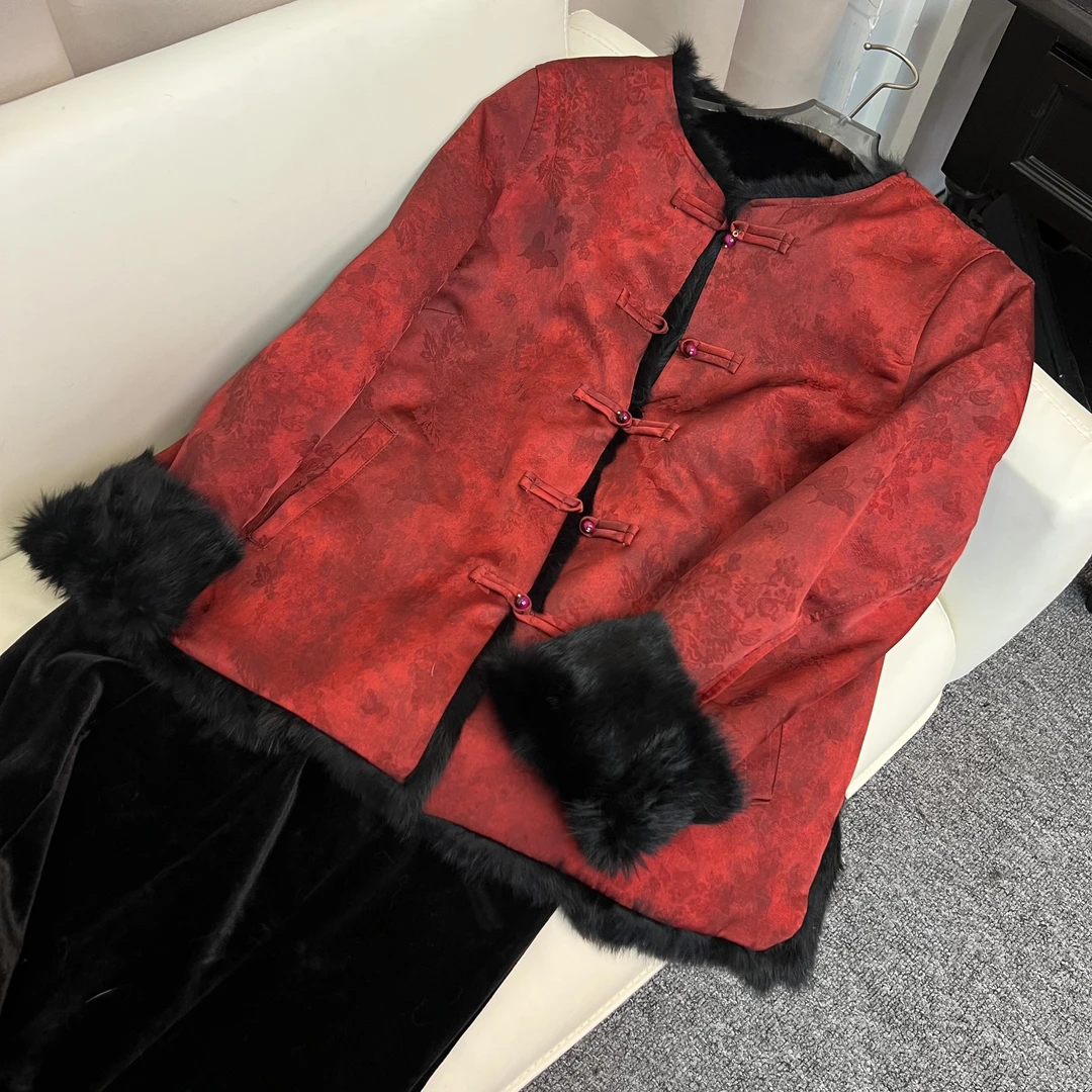 7215 新中式女装 秋冬厚款女式上衣 气质百搭复古女装国风外套