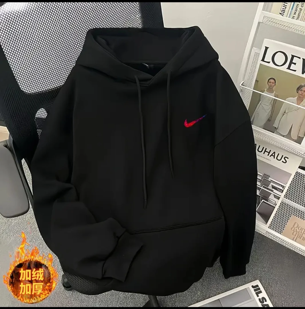 【三折专区】秋季圆领简约加绒休闲新款圆领长袖宽松卫衣印花