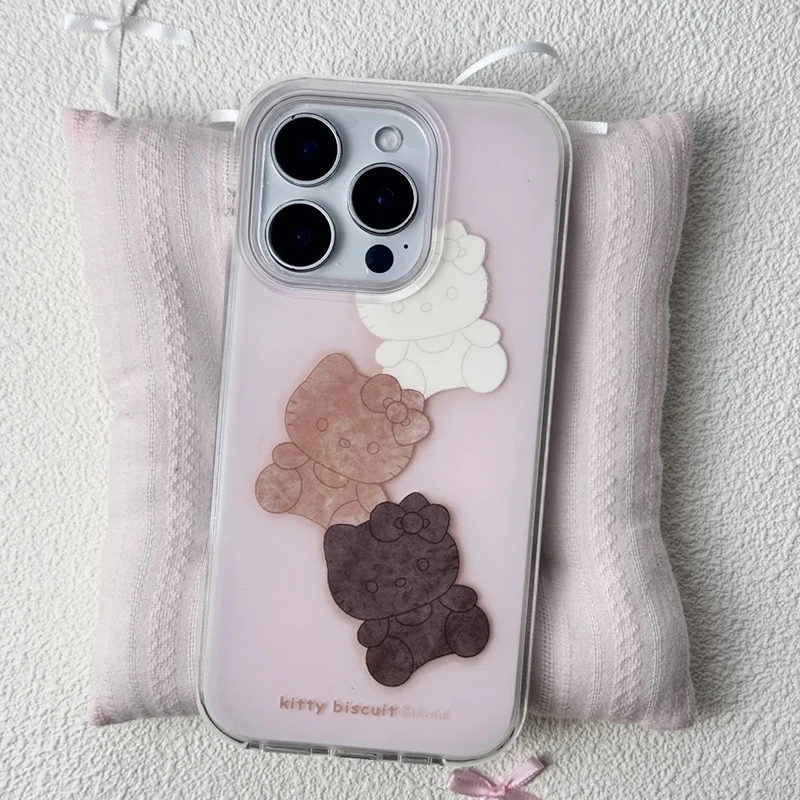 ins粉底涂色KT猫适用iPhone15苹果13promax/16手机壳11少女心1412