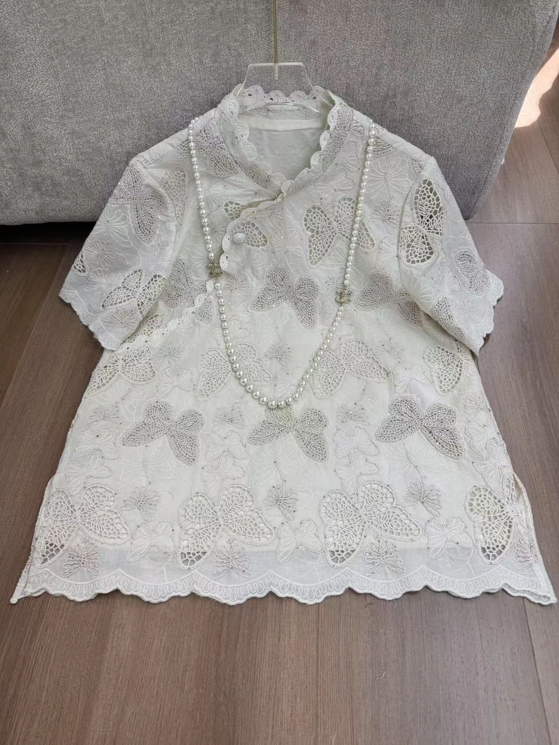 陈诺服饰——2025【福蝶】新中式国风休闲百搭短袖#731