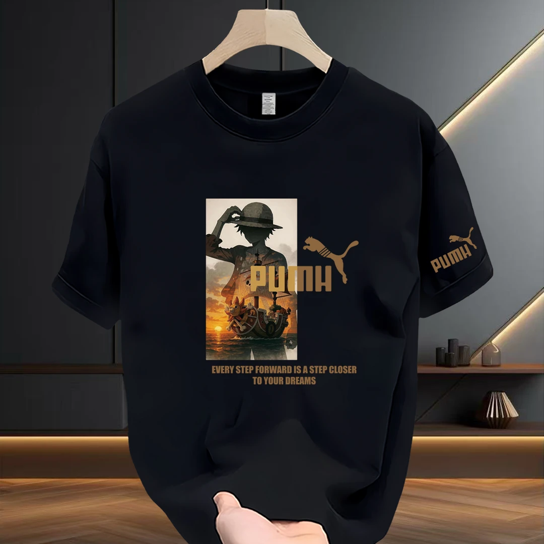 潮牌高级感大码男士ins短袖t恤重磅100%纯棉印花夏季2025新款上衣