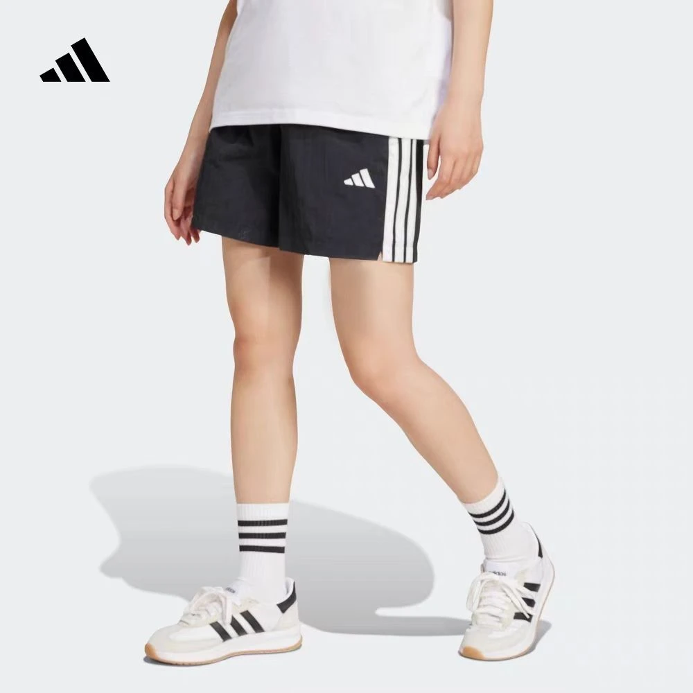阿迪达斯/adidas新款2025女梭织运动宽松跑步训练短裤 JE1309