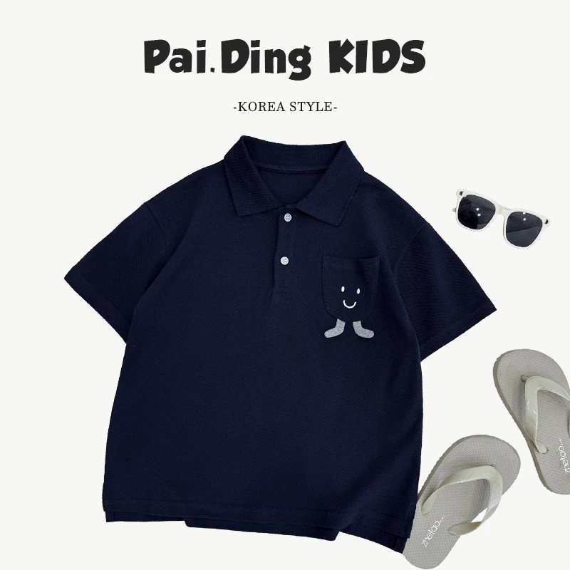 qc【兔小呗】夏装儿童韩版味休闲POLO领上衣短袖T恤SJ5549