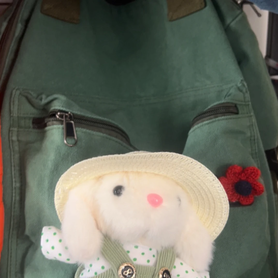 兜兜家毛毛兔绿双肩包