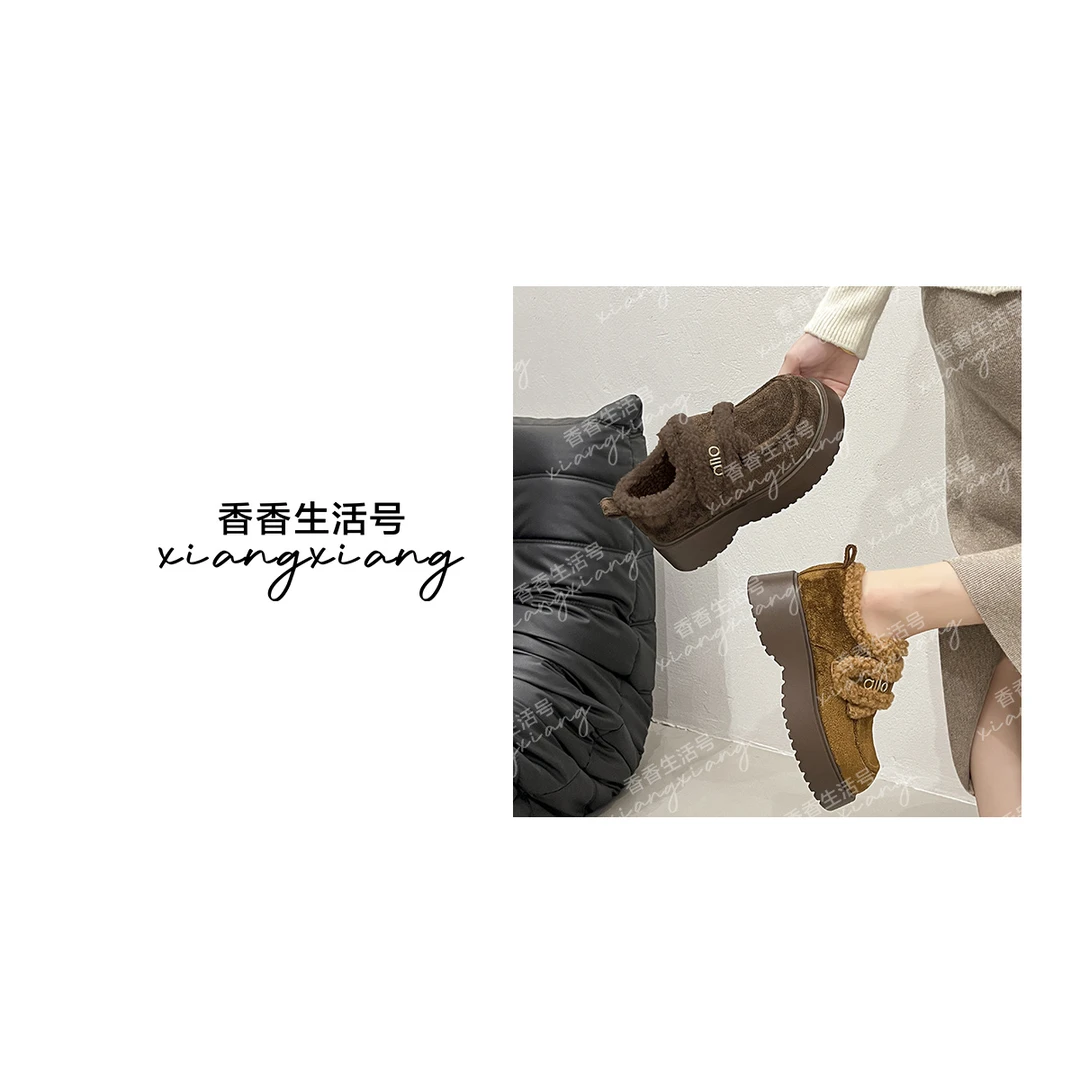 【香香严选】厚底乐福棉鞋时尚百搭加绒勃肯鞋8158 跟高5CM
