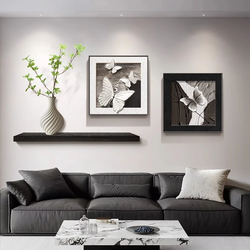 客厅装饰画新款艺术组合挂画现代简约小众绿植沙发背景墙壁画