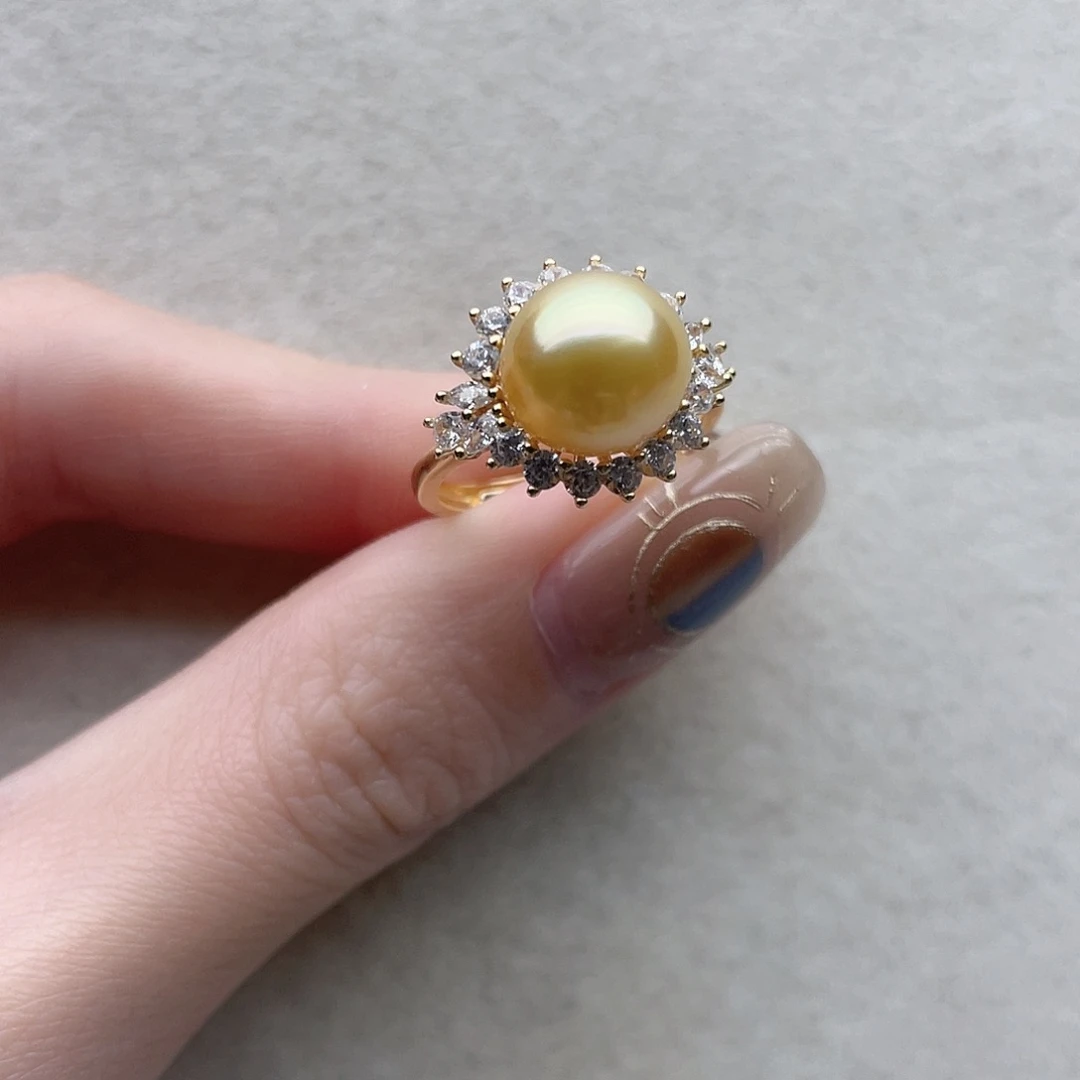 戒指36银S925镶嵌海水珍珠